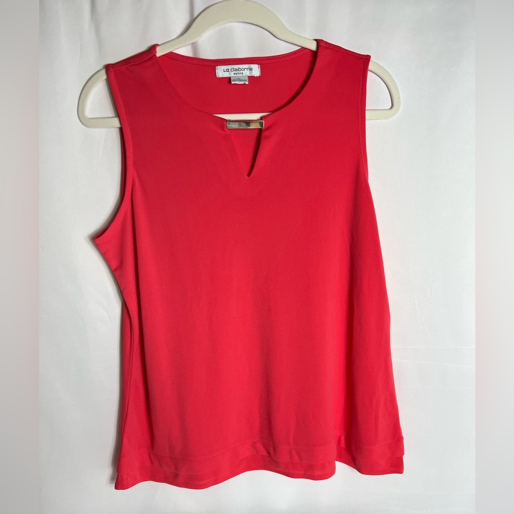 Liz Claiborne Red Sleeveless Top Size Large Petite
